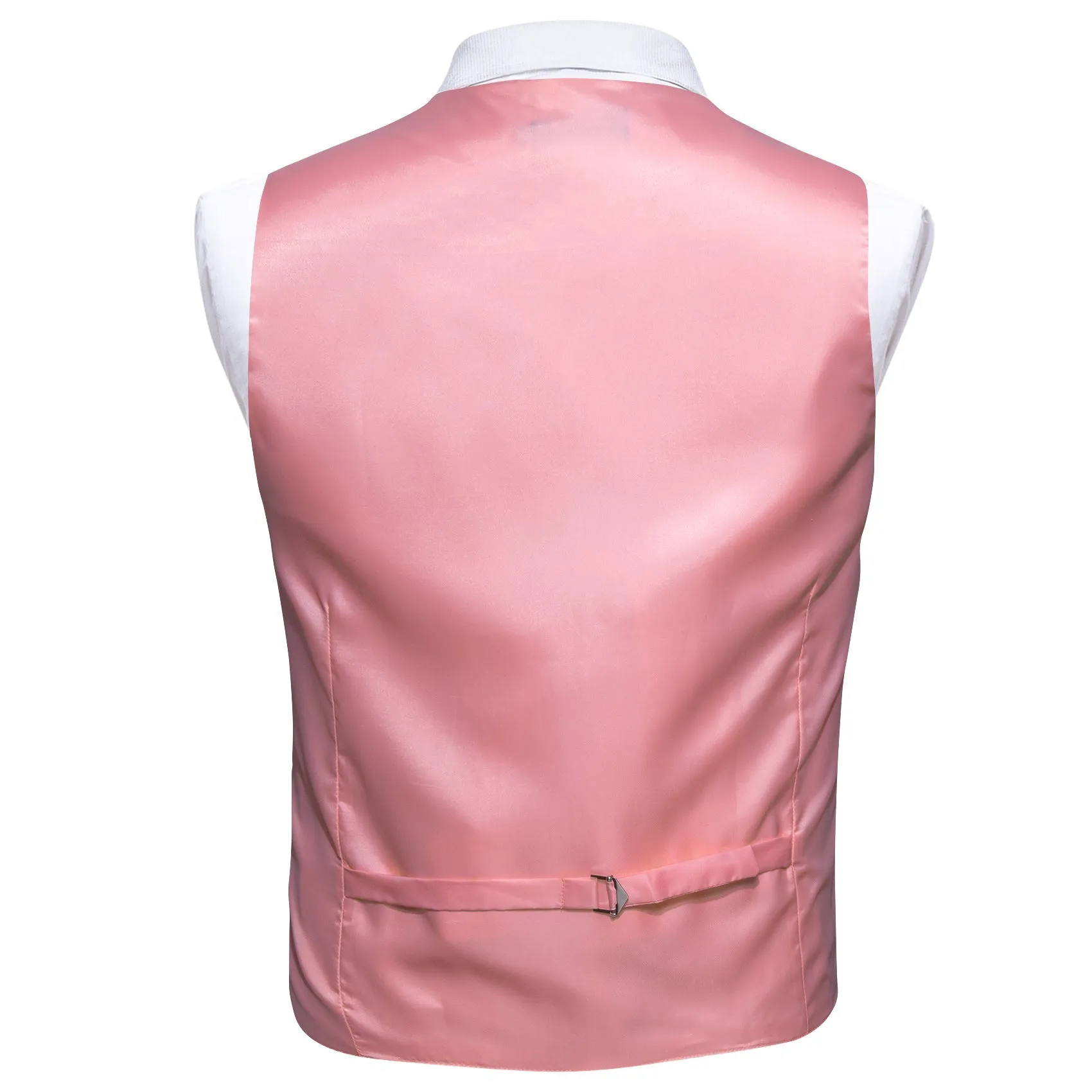 Pink Solid Splicing Jacquard Men's Vest