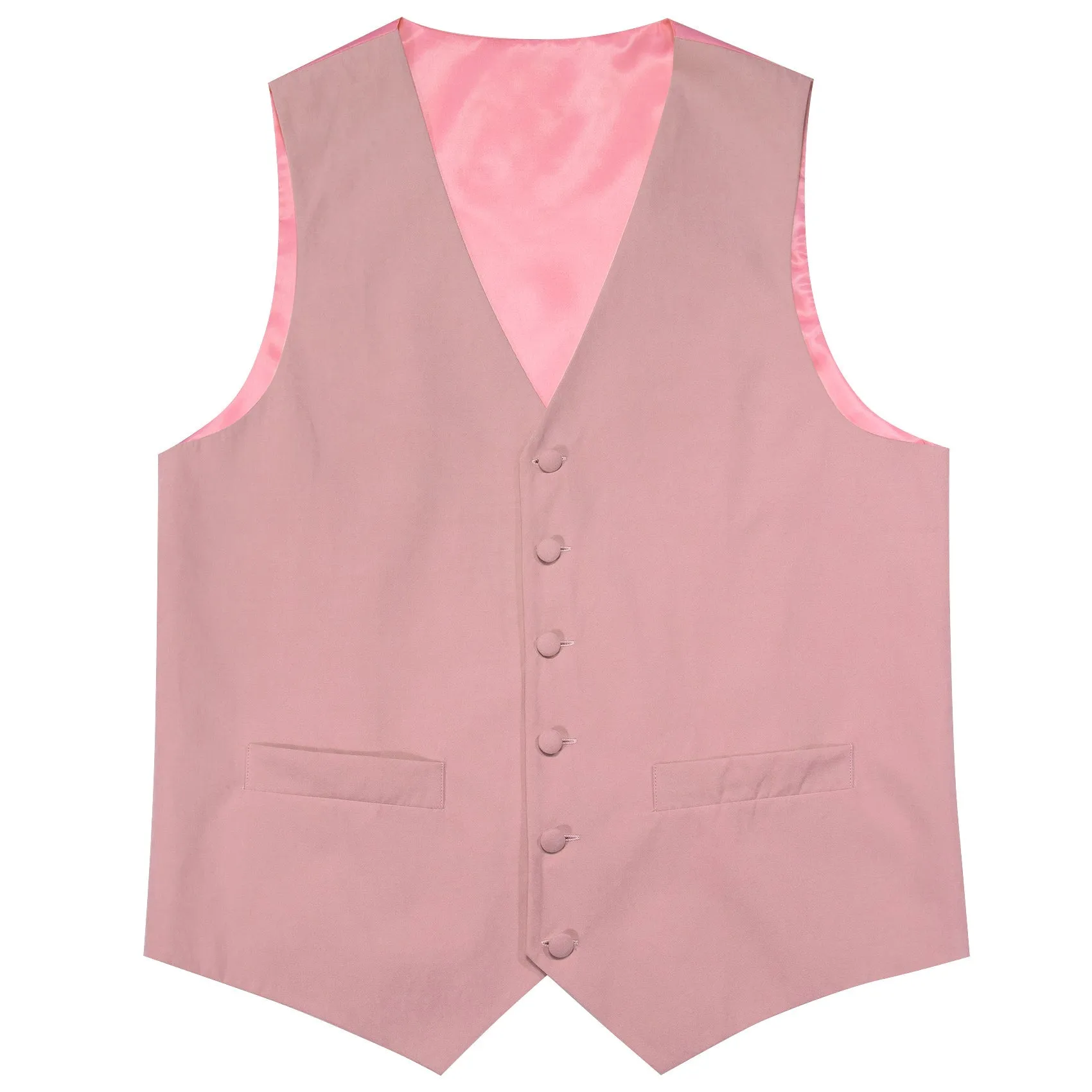 Pink Solid Splicing Jacquard Men's Vest