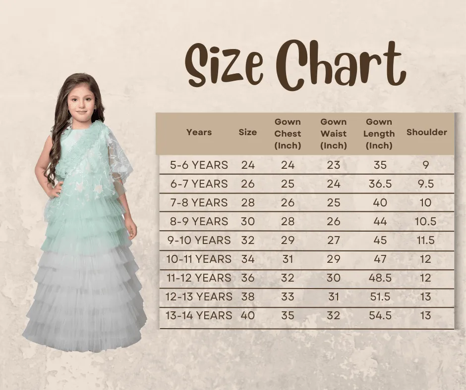 Pista Coloured Trendy Separate Poncho Style Gown For Girls