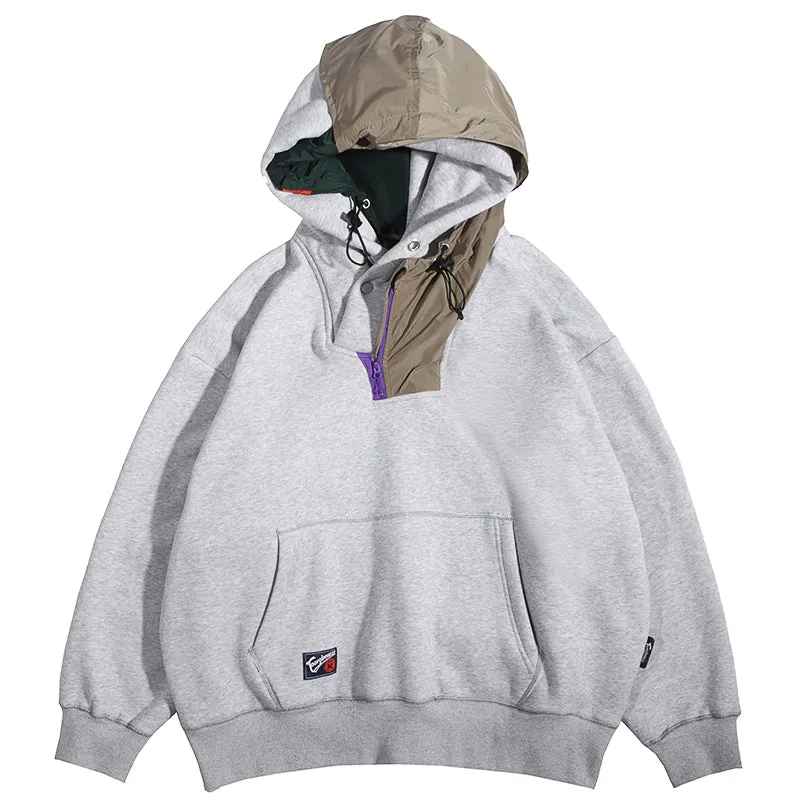 PopFlying Techwear Hoodie Patchwork Hood