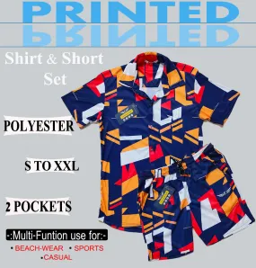 Printed Men Co-ord Set (Red::Blue)