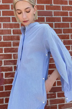 Provence Shirt Dress in Blue Stripe