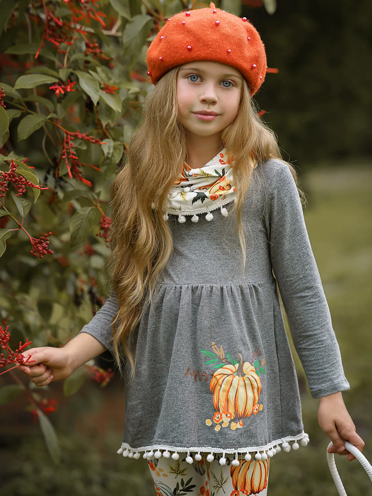 Pumpkin Picking Tunic, Legging and Scarf Set