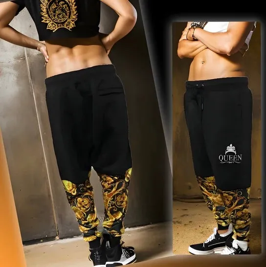 ^QUEEN V3R$@C3^ LUXURY CUT & SEW JOGGER SWEATPANTS (UNISEX) (EMBROIDERY)