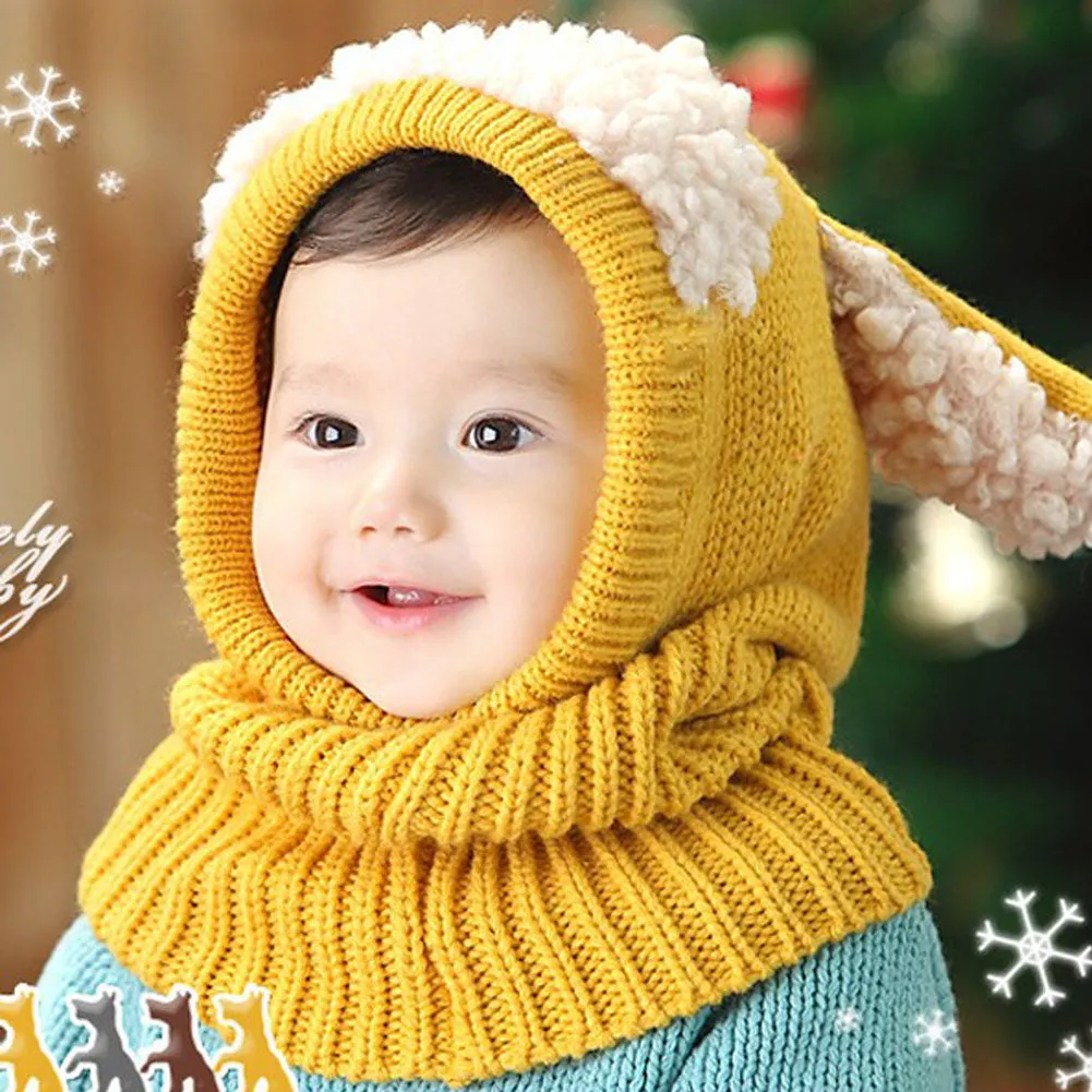 Rabbit Ear Knitted Scarf Set