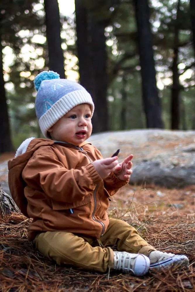 Rainbow Beanie Grey and Blue