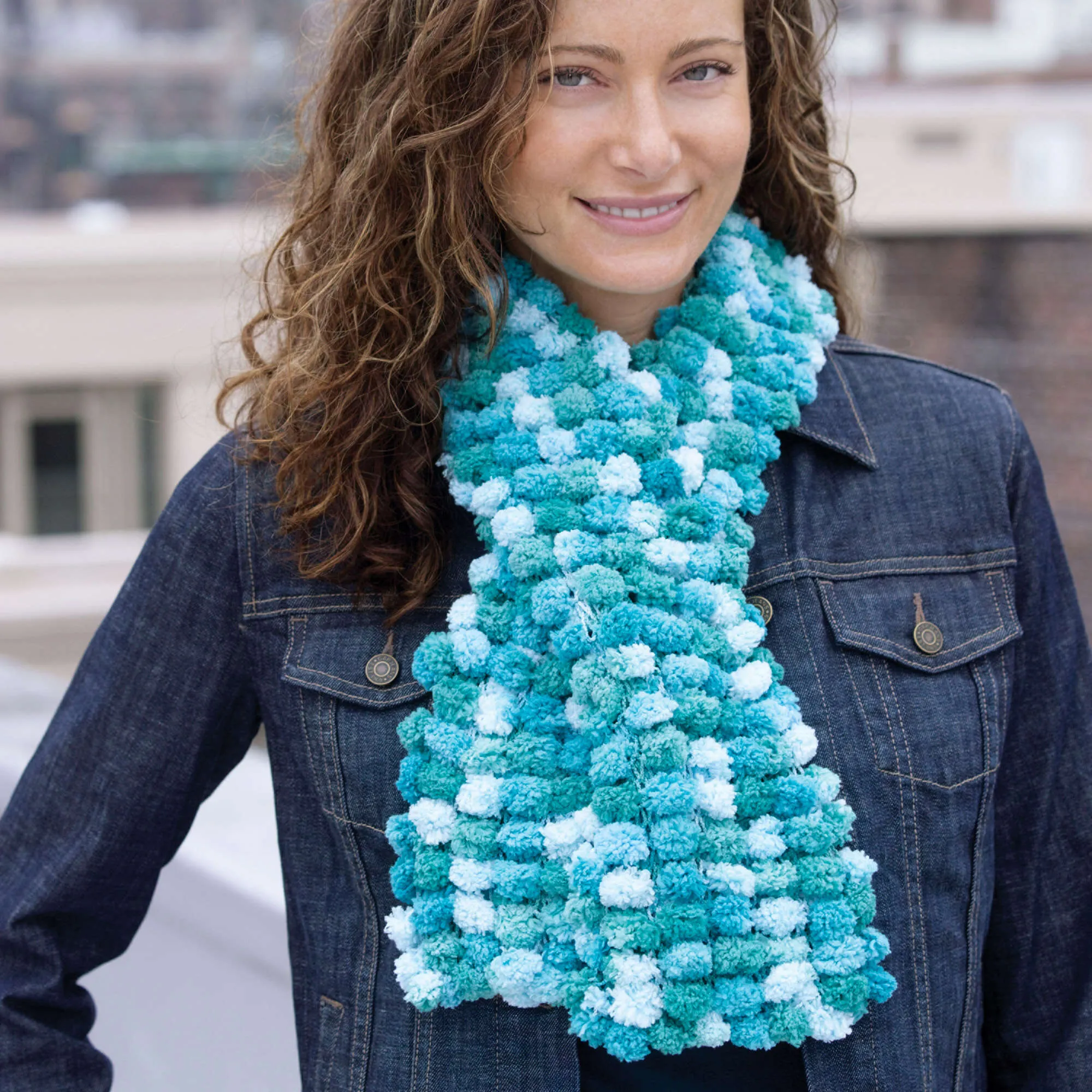 Red Heart Knit Pomp-a-Doodle 1 Ball Scarf