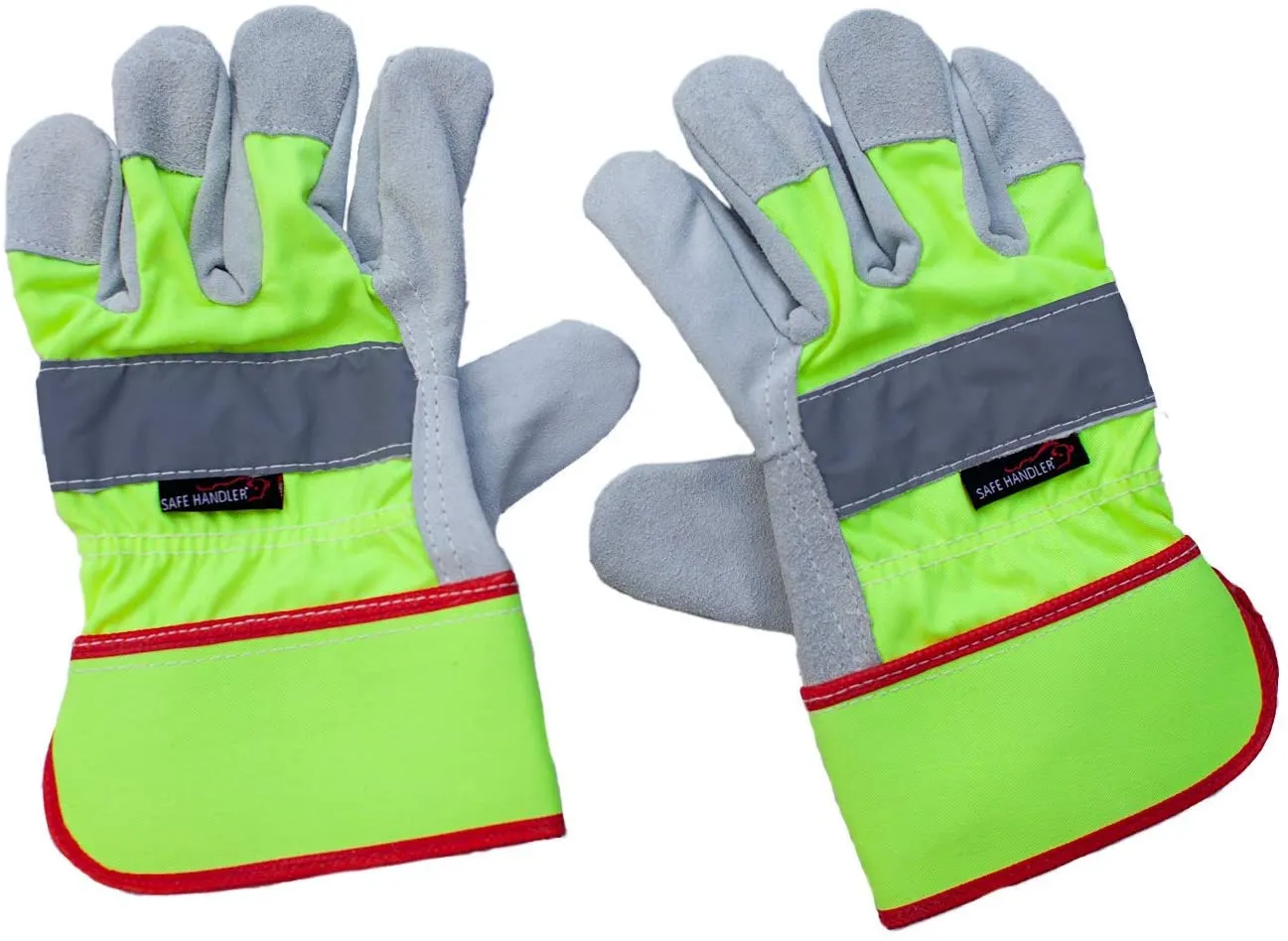 Reflect Pro Rigger Gloves, High Visibility, Split Leather, OSFM