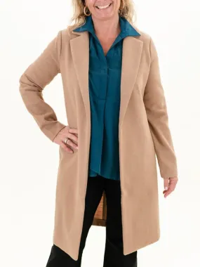 Renuar Brushed Knit Coat Tan