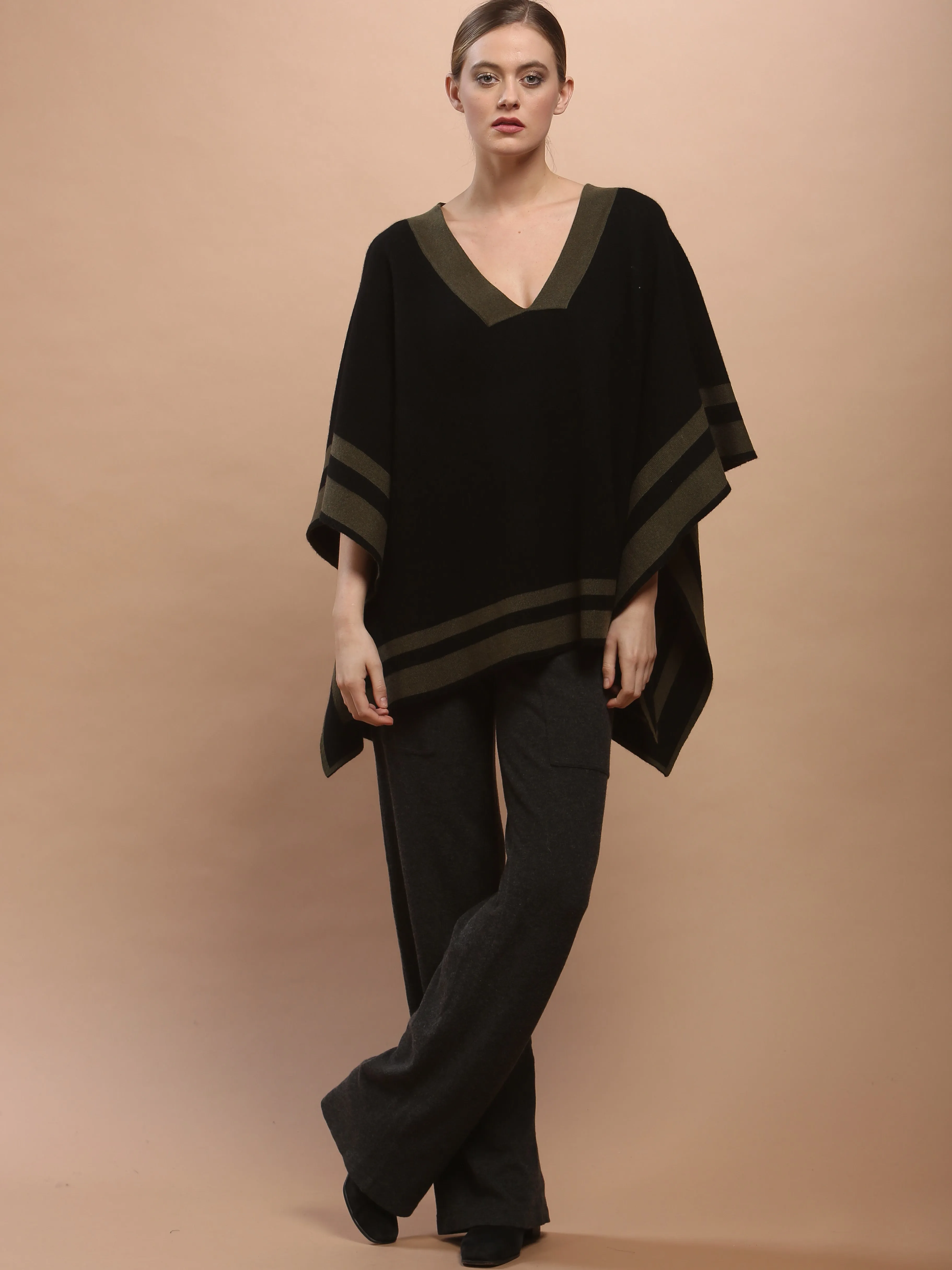 Reversible V Neck Poncho