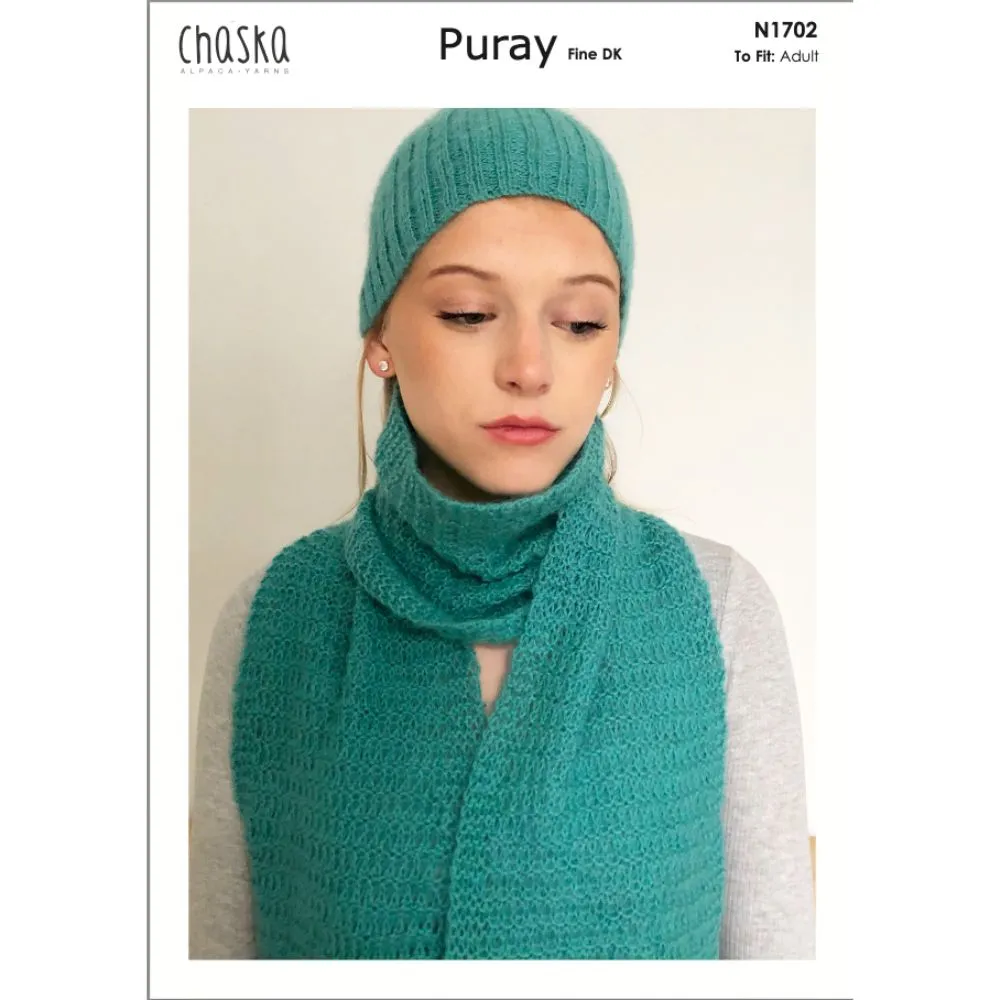 Ribbed Beanie & Scarf Knitting Pattern (N1702)