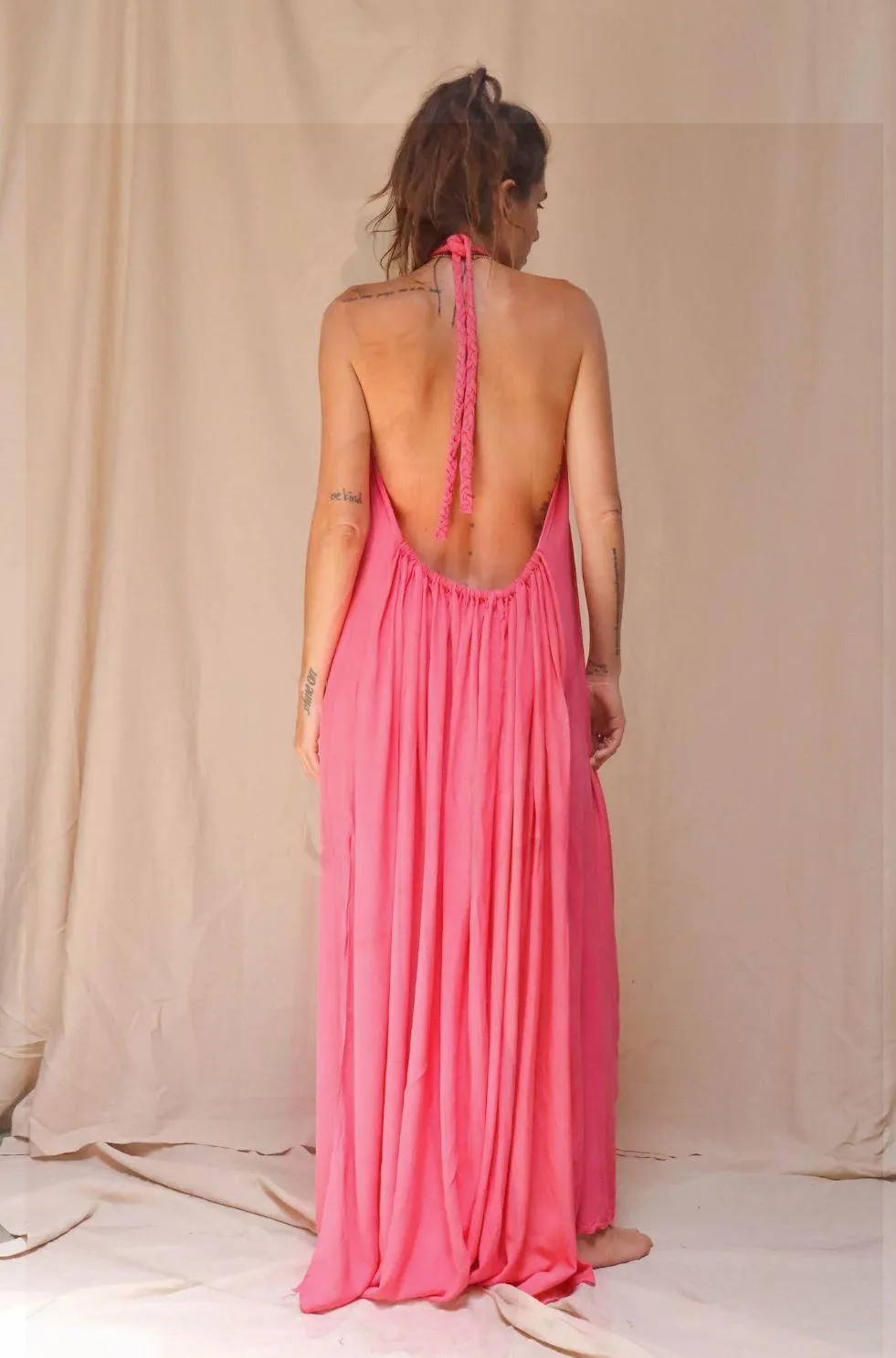 Rio Margarita Backless Maxi Dress in Watermelon