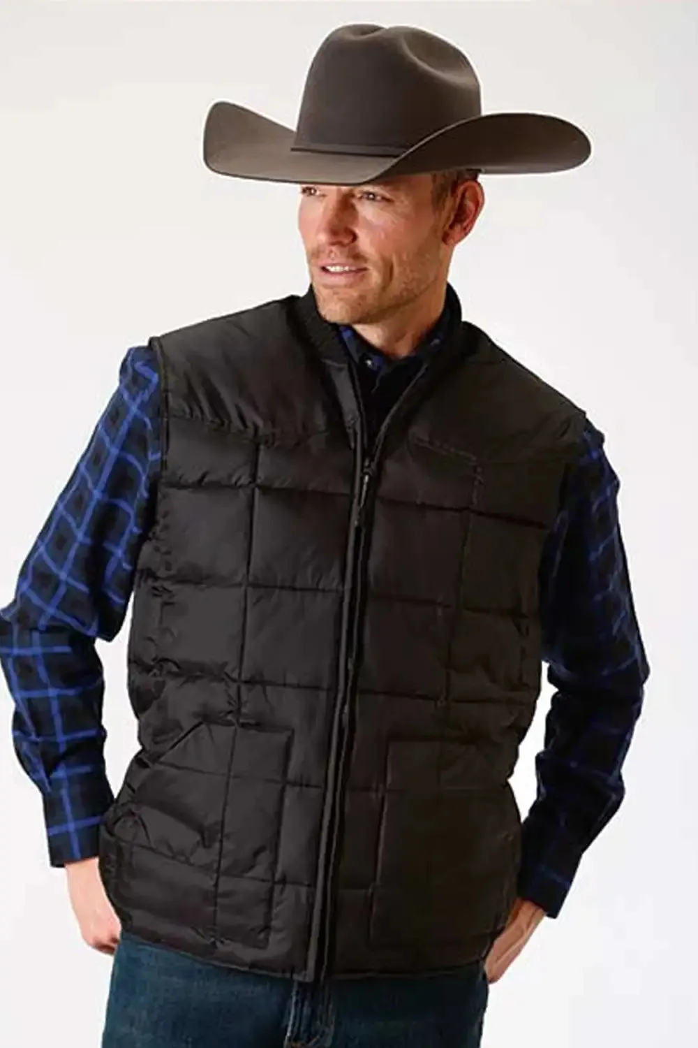 Roper 1473 Quilted Vest (Black) - Men's Vest