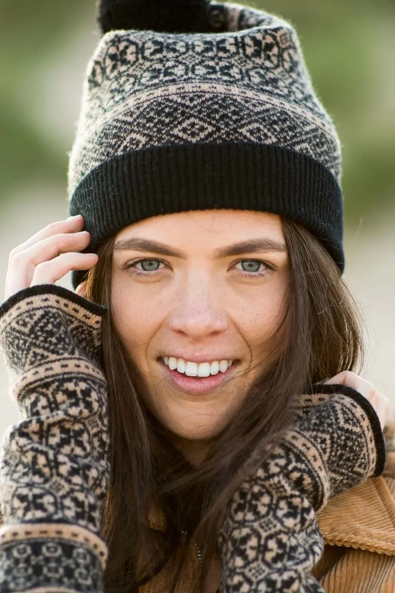 Rubislaw Fair isle Ski hat - Black