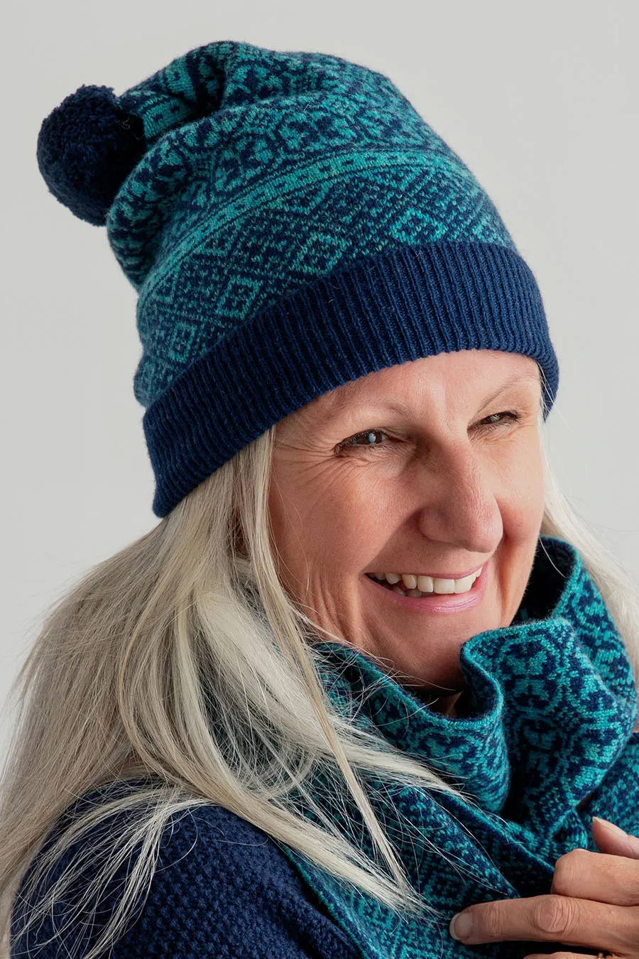 Rubislaw Fair isle Ski hat - Marine