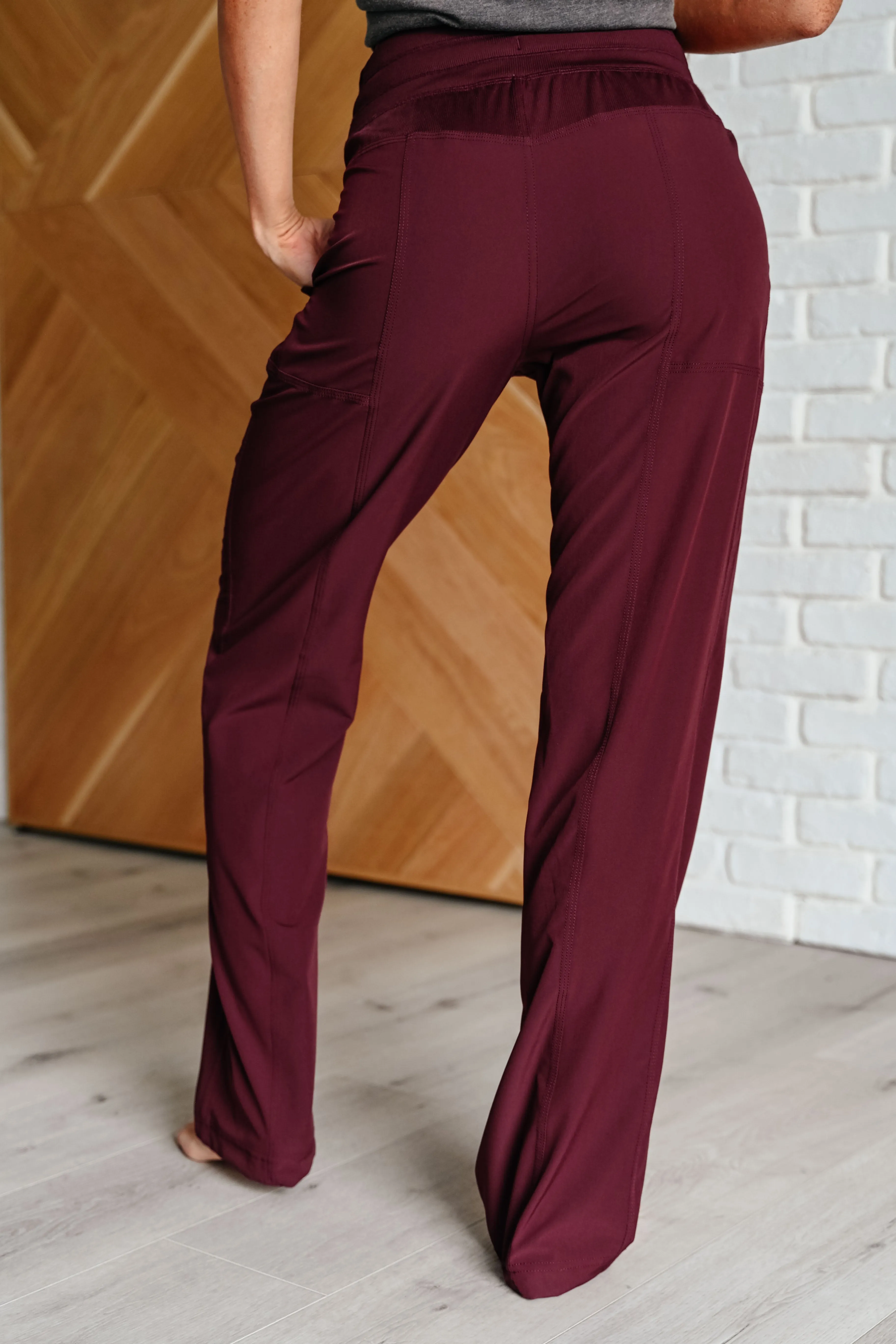 Runner's High Drawstring Joggers in Red Merlot - 10/28