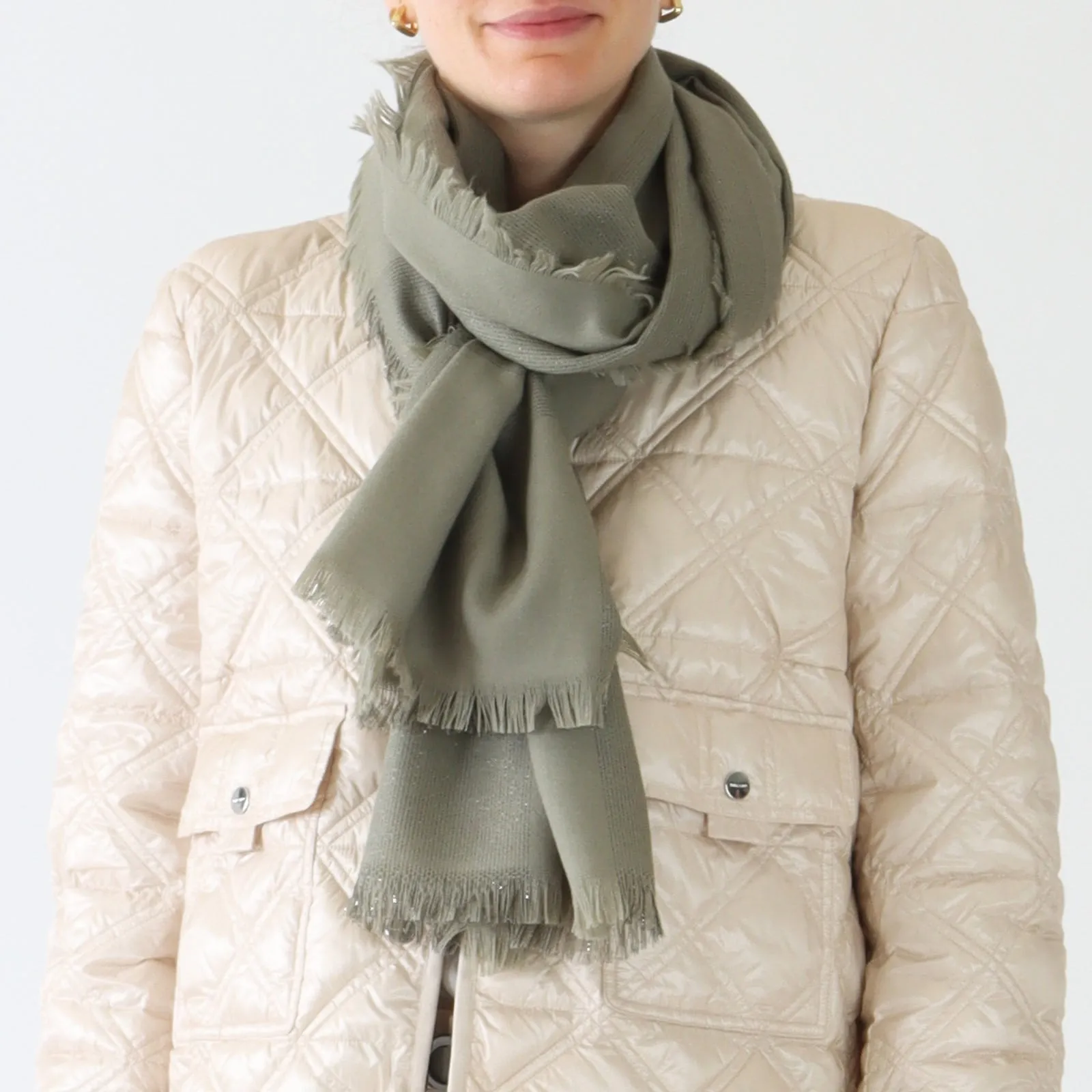 Sage Powder Wool Blend Scarf