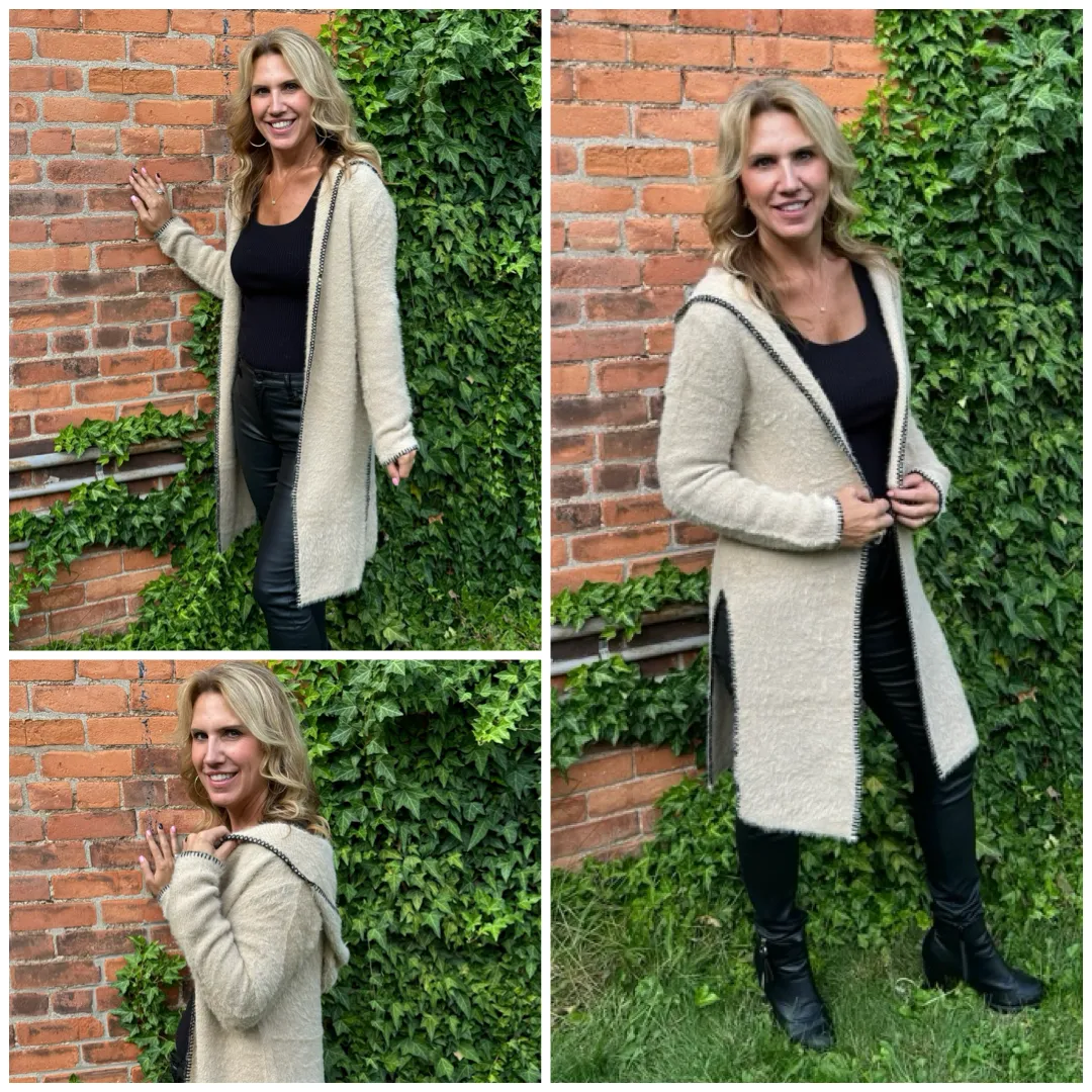 Seam Stitch Long Cardigan