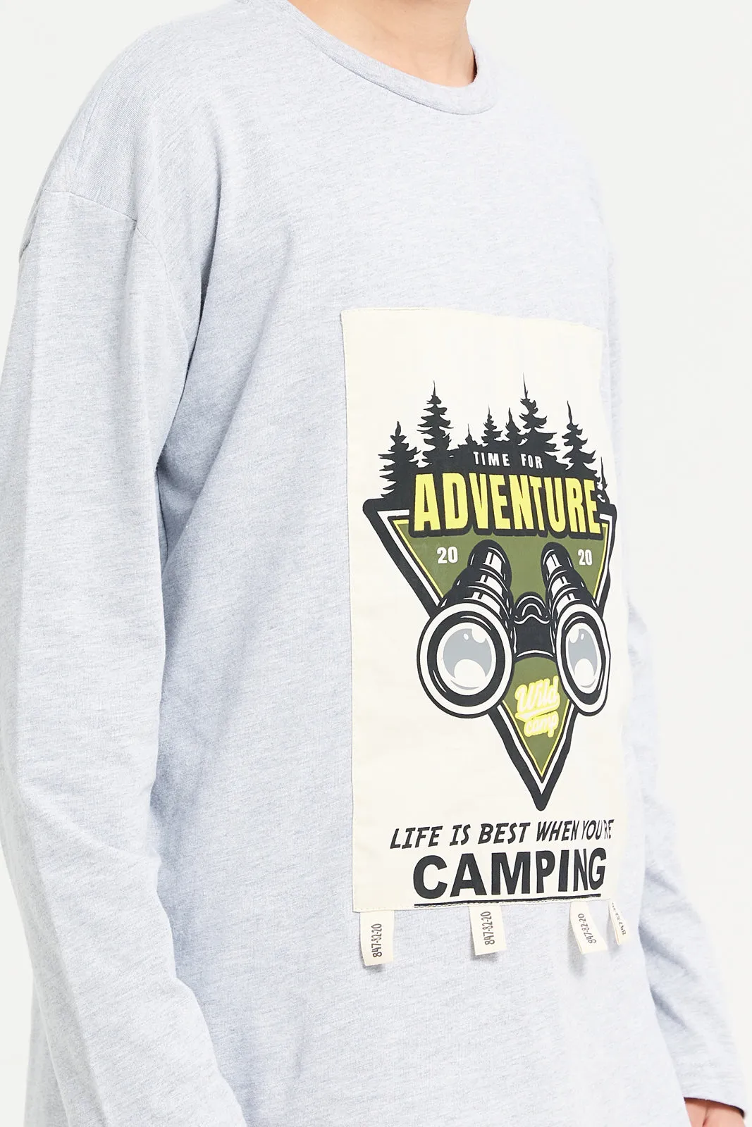 Senior Boys Grey Adventure Print T-Shirt