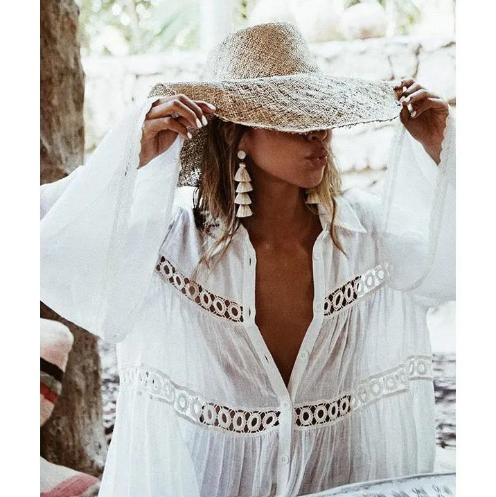 Sexy For Me - Crochet Kaftan Dress