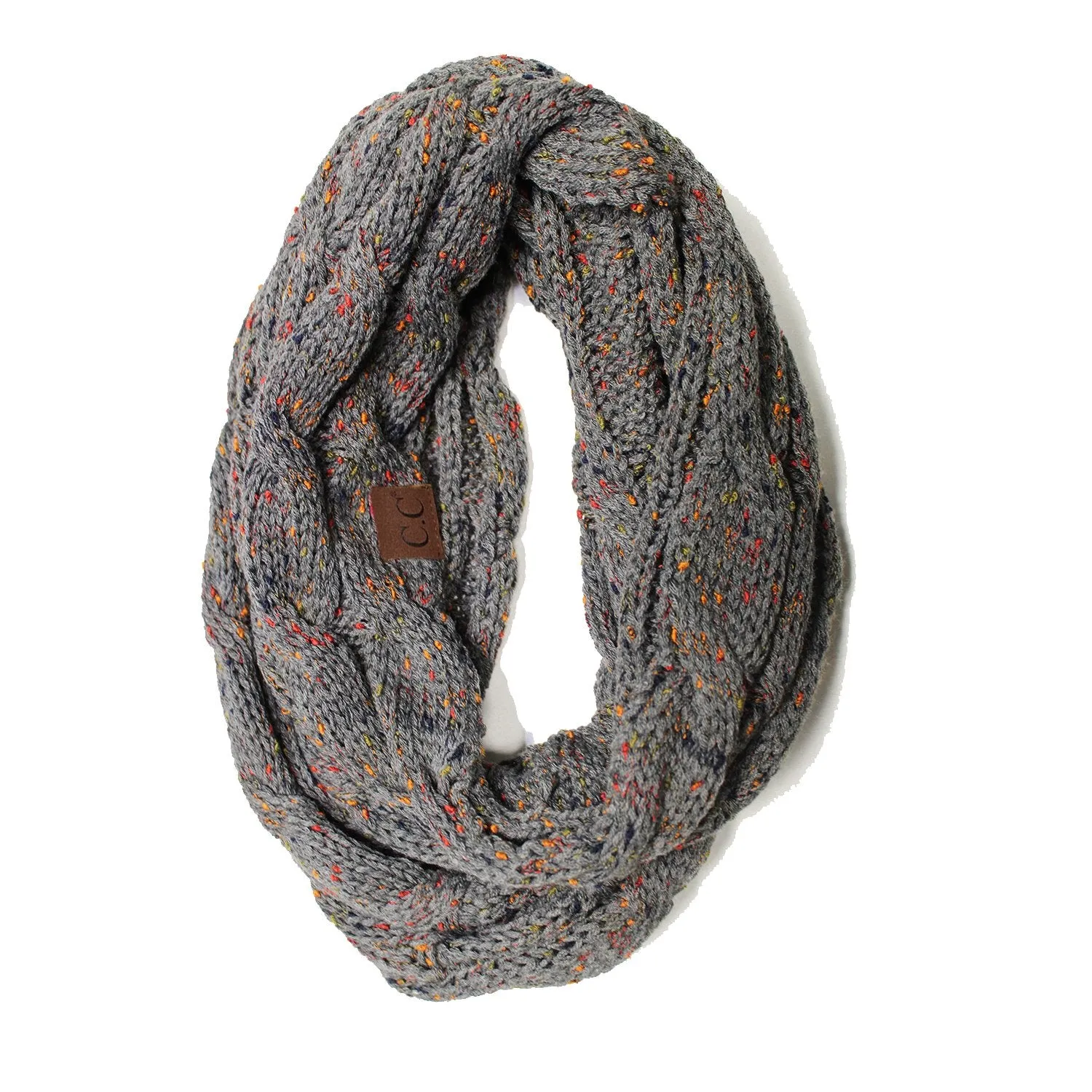 SF-33 Dark Melange Gray Speckled Infinity Scarf