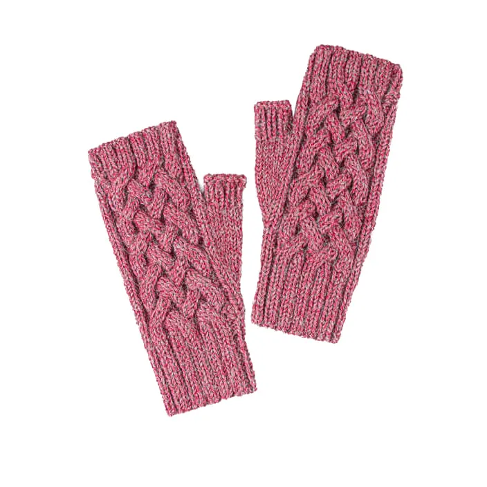 Shadow Cable Fingerless Alpaca Gloves