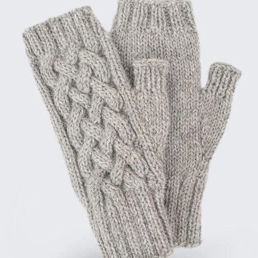 Shadow Cable Fingerless Alpaca Gloves