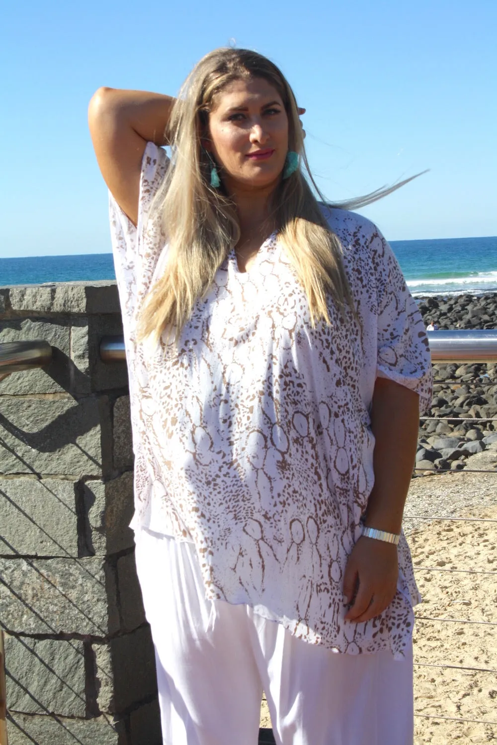 Short Kaftan In Safari Taupe