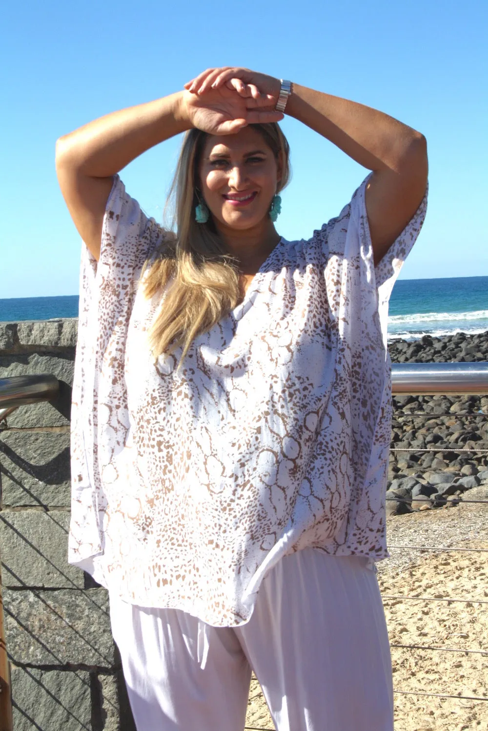 Short Kaftan In Safari Taupe