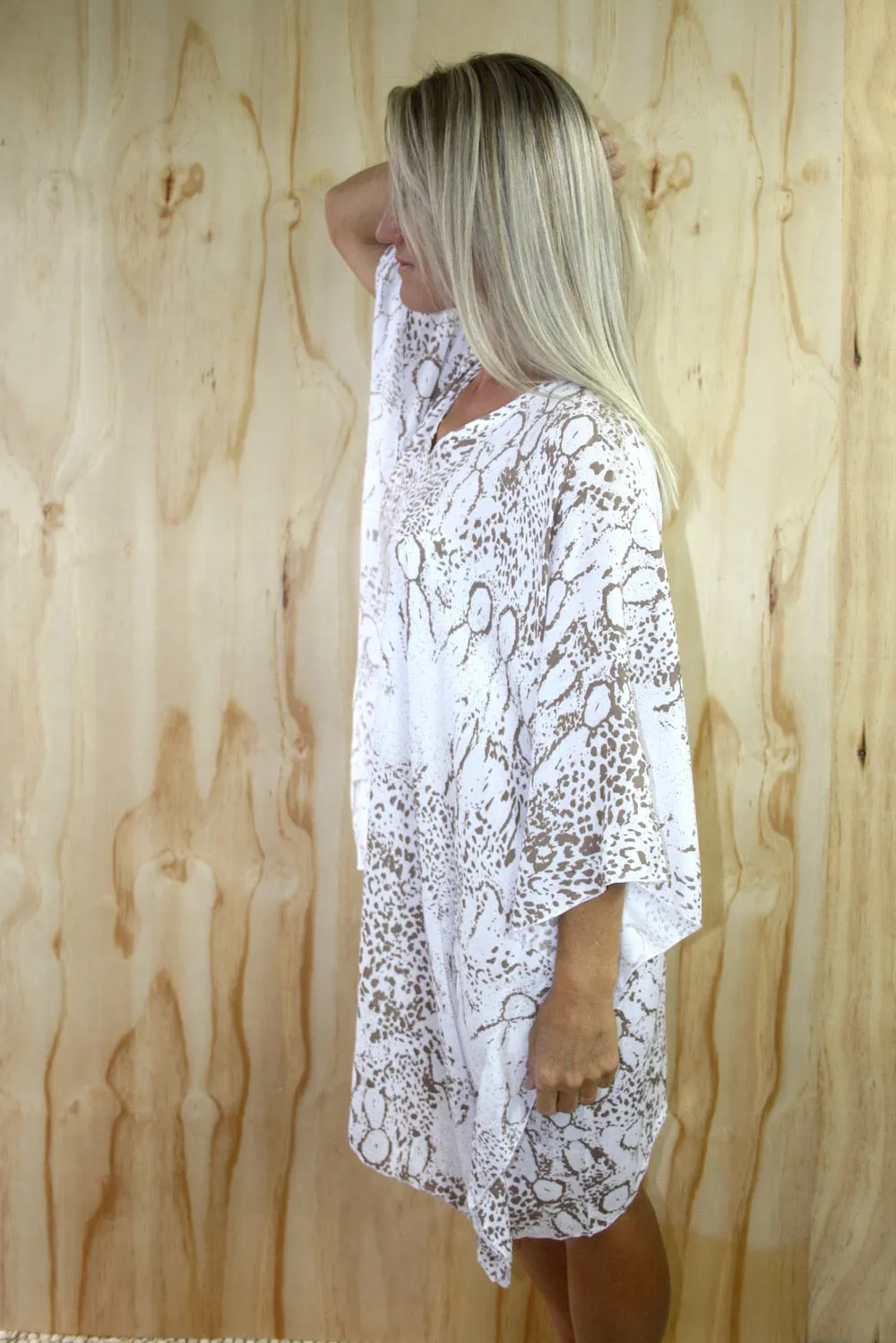 Short Kaftan In Safari Taupe