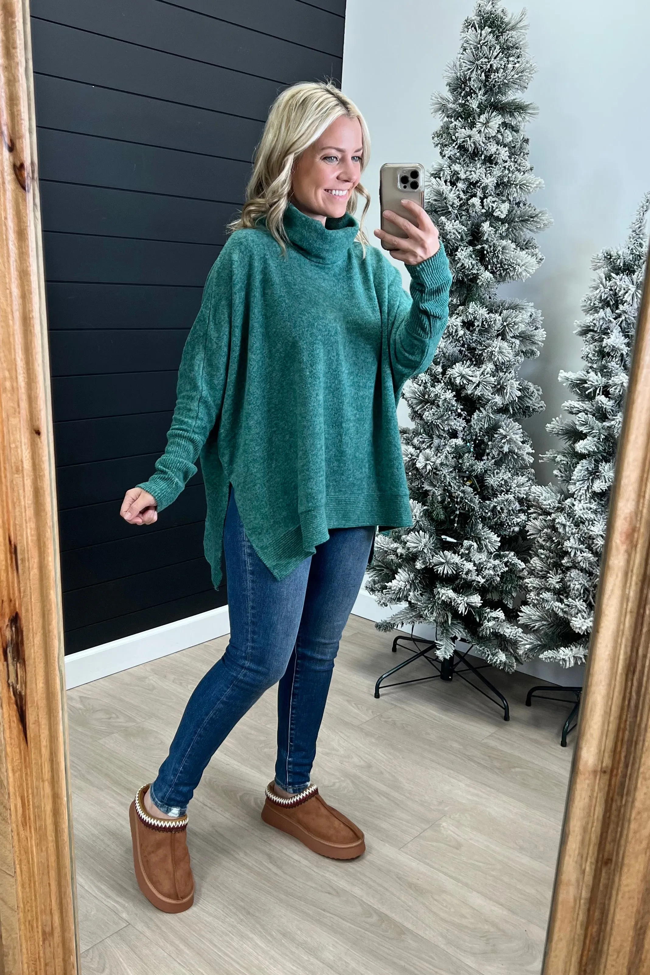 Soft Brushed Poncho Pullover - 5 Colors!