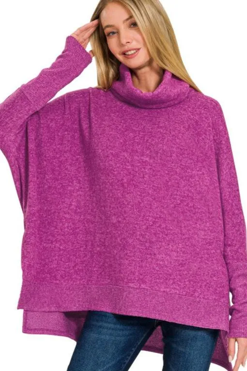 Soft Brushed Poncho Pullover - 5 Colors!