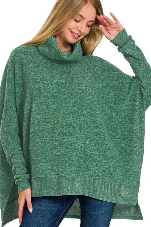 Soft Brushed Poncho Pullover - 5 Colors!