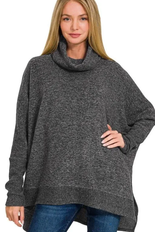 Soft Brushed Poncho Pullover - 5 Colors!