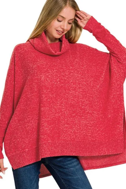 Soft Brushed Poncho Pullover - 5 Colors!