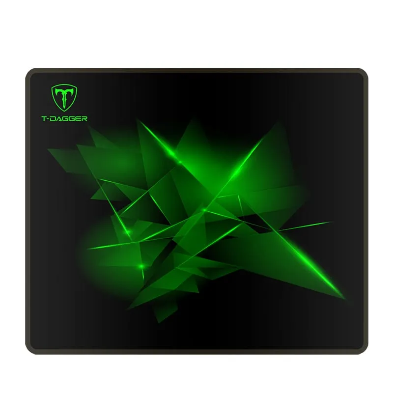 T-Dagger Geometry Medium Size 360Mm X 300Mm X 3Mm|Speed Design|Printed Gaming Mouse Pad Black And Green