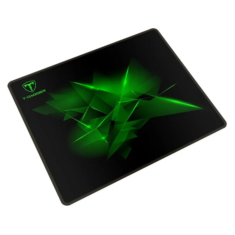 T-Dagger Geometry Medium Size 360Mm X 300Mm X 3Mm|Speed Design|Printed Gaming Mouse Pad Black And Green