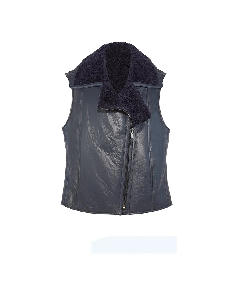 The Moto Shearling Vest