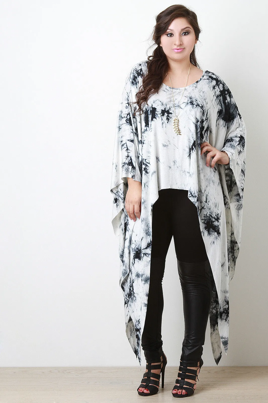 Tie Dye Sharkbite Poncho Maxi Top