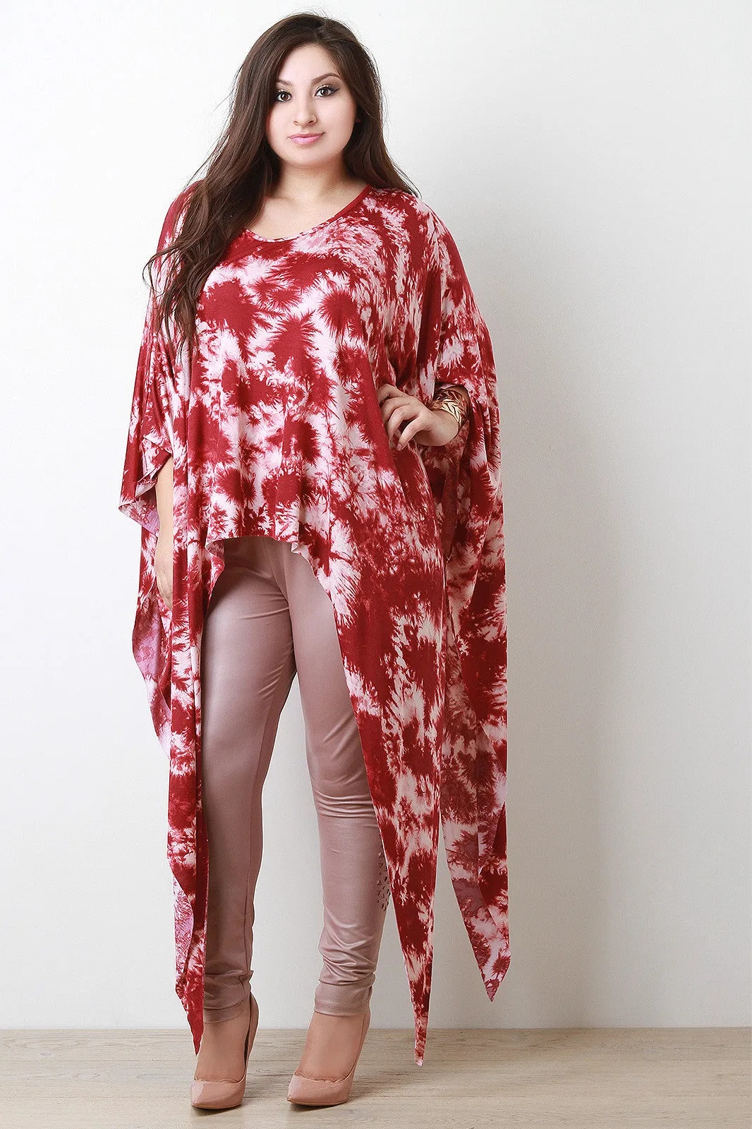 Tie Dye Sharkbite Poncho Maxi Top