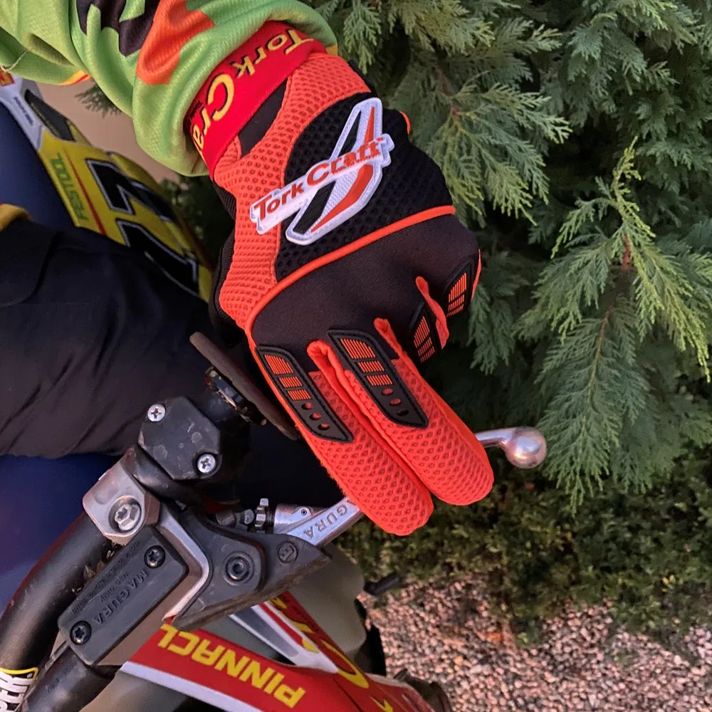 TORK CRAFT LIMITED EDIT. SMALL  RACING GLOVE ORANGE SYN. LEATHER GL120