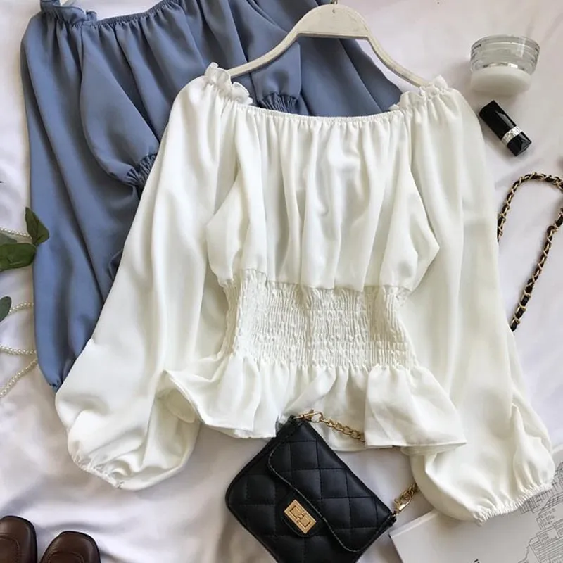 Trendy Ruffle Tunic Chiffon Blouse