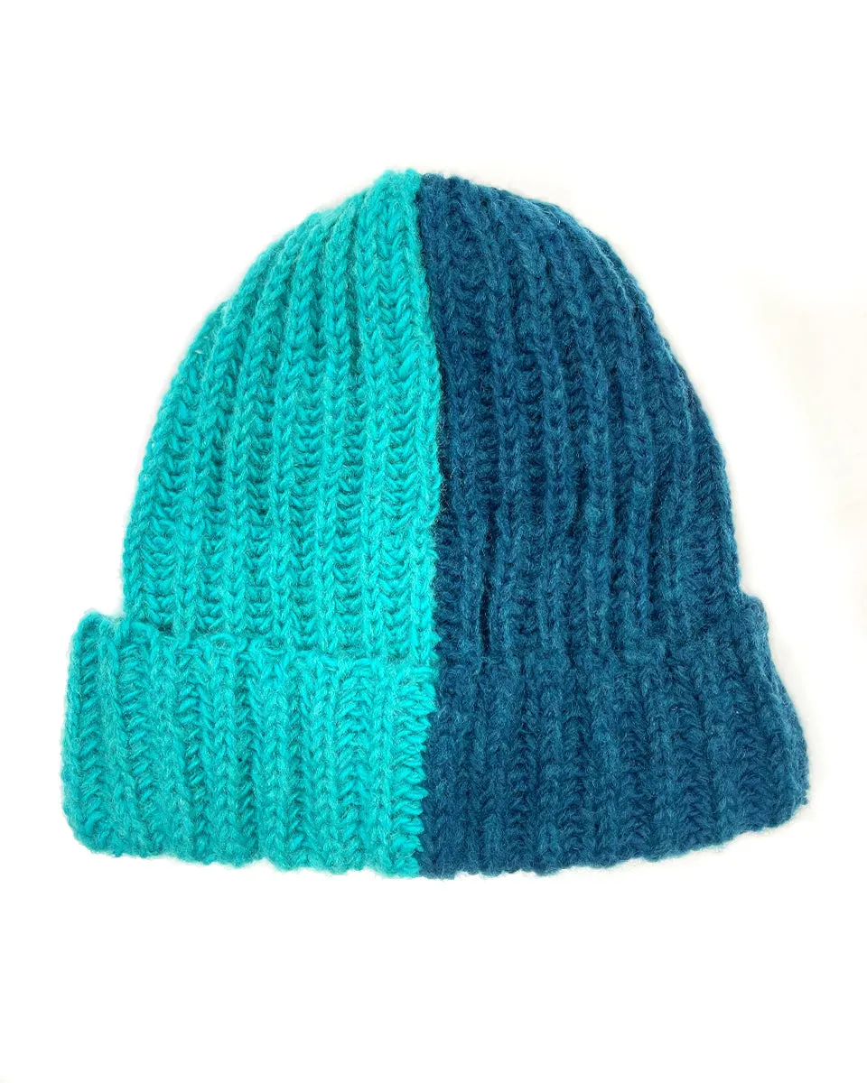 Two Tone Fold Over Beanie