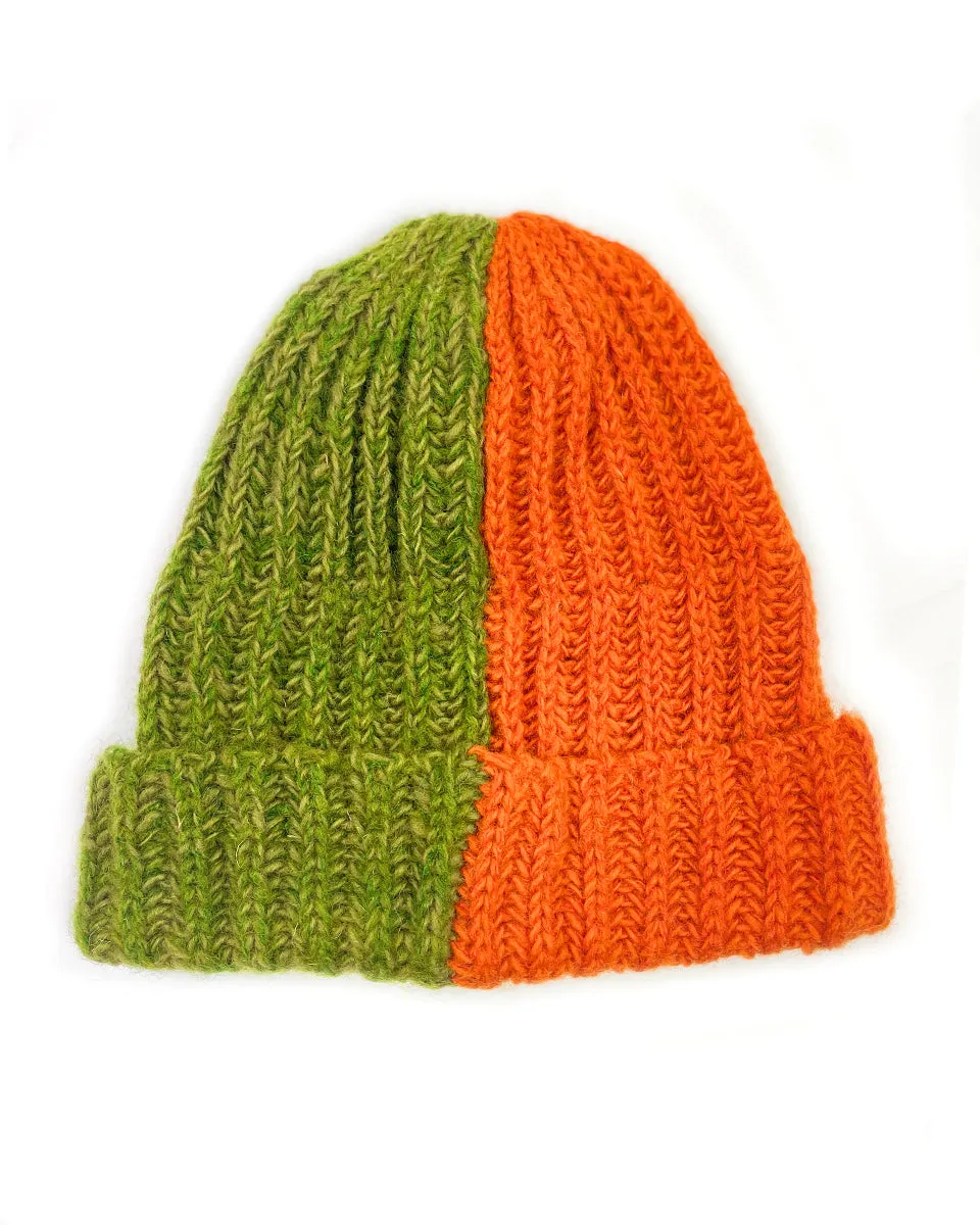 Two Tone Fold Over Beanie