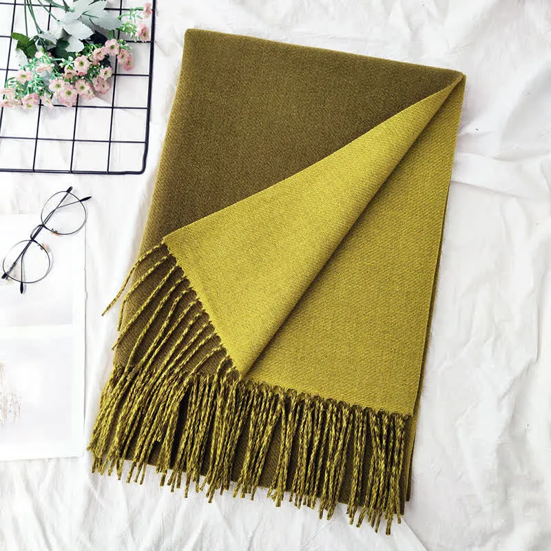 Unisex Double-Sided Two-Color Fashion Scarf