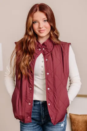 Untamed Quilted Vest | Maroon