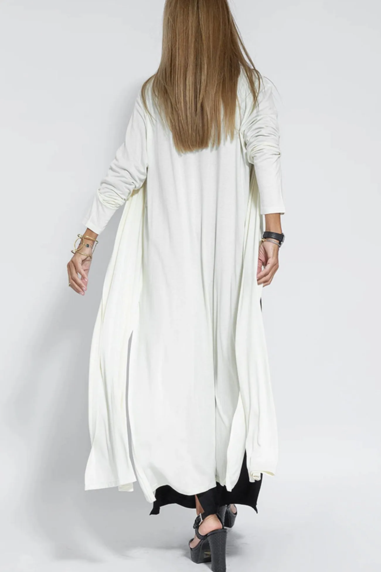 V Neck Tank Dress Long Cardigan Suits