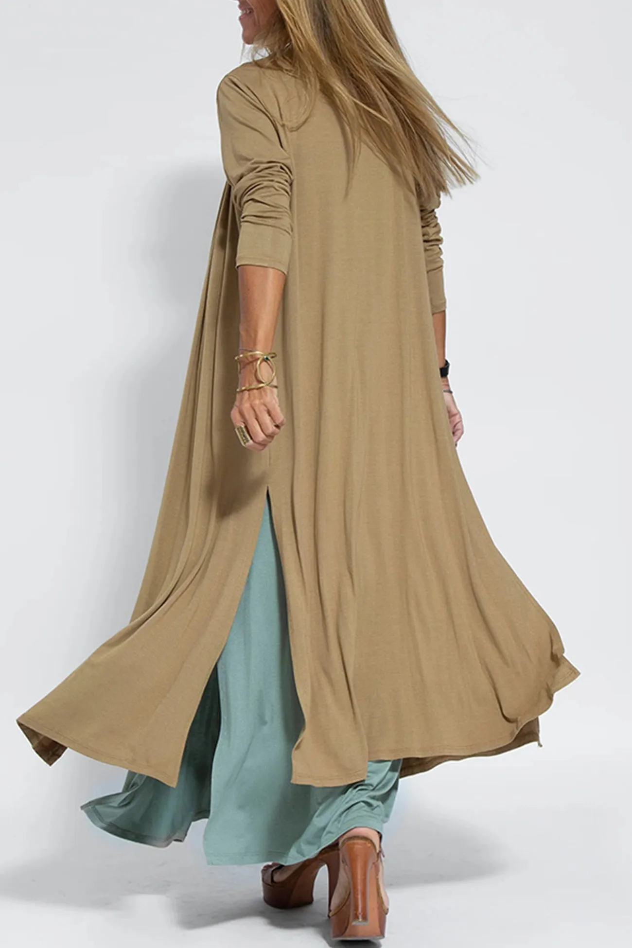 V Neck Tank Dress Long Cardigan Suits