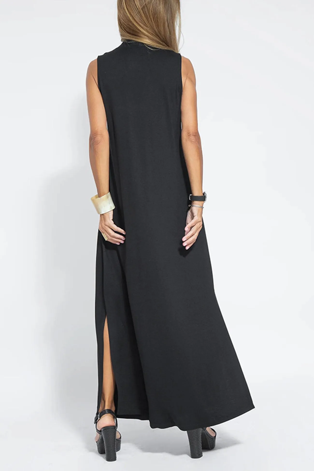 V Neck Tank Dress Long Cardigan Suits