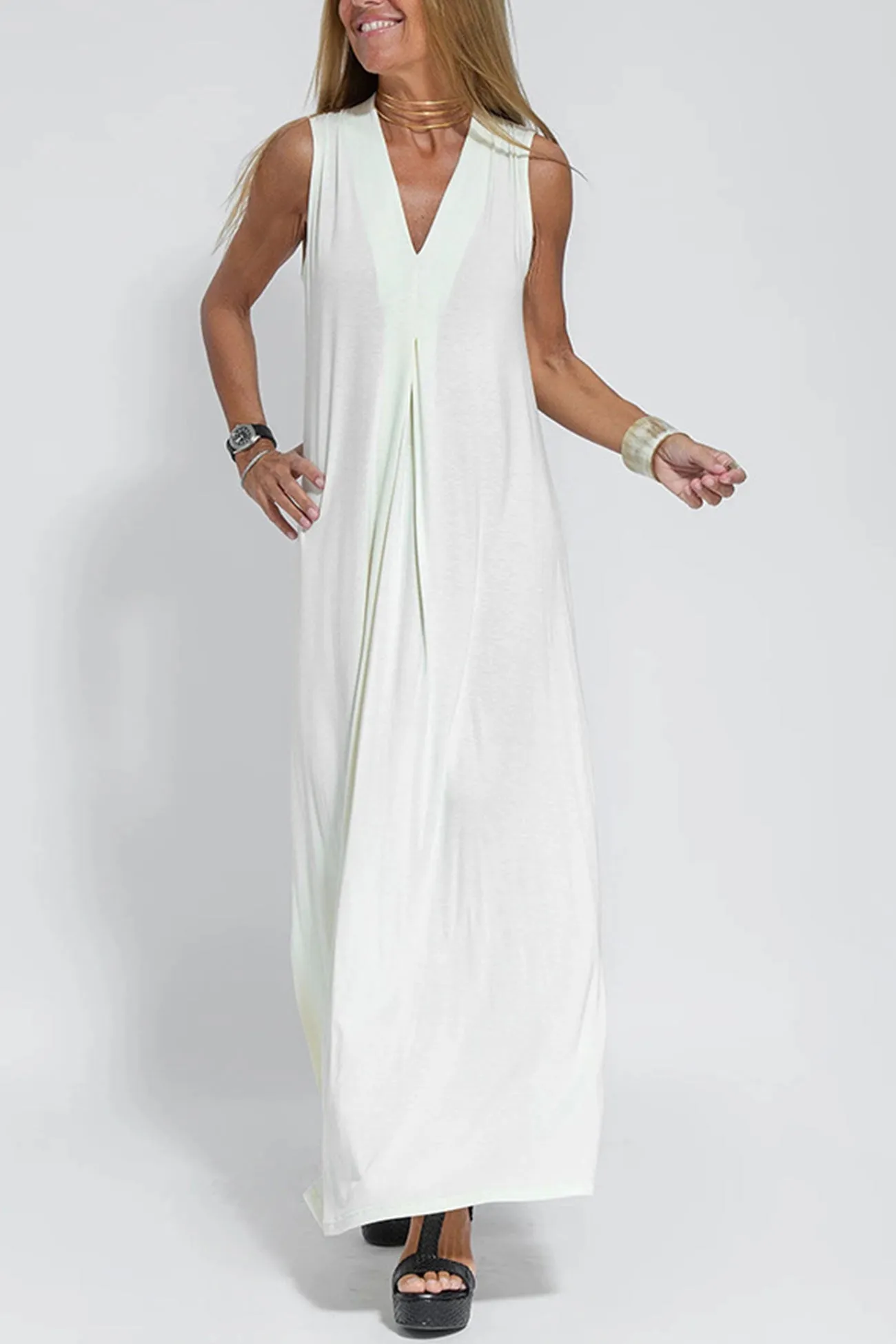 V Neck Tank Dress Long Cardigan Suits